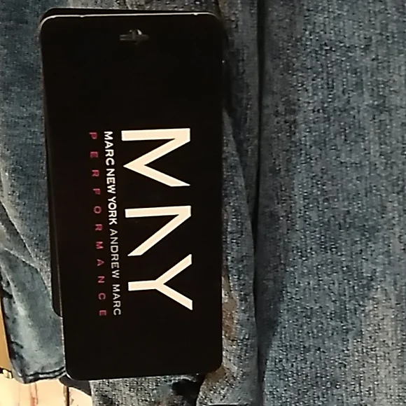 Andrew Marc New York Performance Denim Bomber Blue Wash